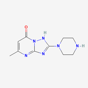 molecular formula C10H14N6O B2996940 5-甲基-2-(哌嗪-1-基)-[1,2,4]三唑并[1,5-a]嘧啶-7(4H)-酮 CAS No. 1708080-00-5