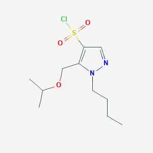 molecular formula C11H19ClN2O3S B2996941 1-butyl-5-(isopropoxymethyl)-1H-pyrazole-4-sulfonyl chloride CAS No. 1855947-12-4