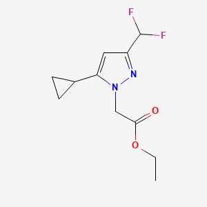 molecular formula C11H14F2N2O2 B2996953 ethyl [5-cyclopropyl-3-(difluoromethyl)-1H-pyrazol-1-yl]acetate CAS No. 1006482-24-1