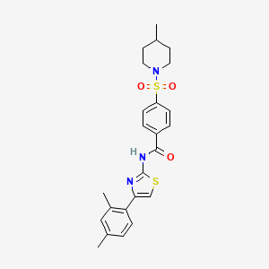 molecular formula C24H27N3O3S2 B2996961 N-(4-(2,4-dimethylphenyl)thiazol-2-yl)-4-((4-methylpiperidin-1-yl)sulfonyl)benzamide CAS No. 683262-21-7