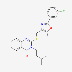 2-(((2-(3-chlorophenyl)-5-methyloxazol-4-yl)methyl)thio)-3-isopentylquinazolin-4(3H)-one