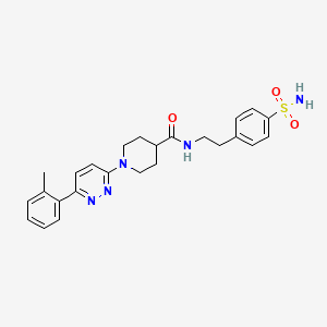 molecular formula C25H29N5O3S B2996968 N-(4-sulfamoylphenethyl)-1-(6-(o-tolyl)pyridazin-3-yl)piperidine-4-carboxamide CAS No. 1105218-85-6