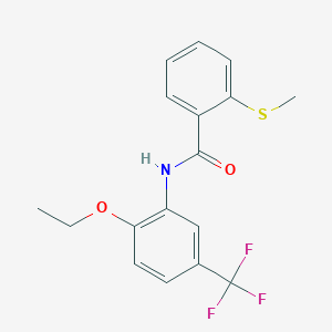 molecular formula C17H16F3NO2S B299697 N-[2-ethoxy-5-(trifluoromethyl)phenyl]-2-(methylsulfanyl)benzamide 