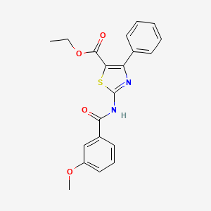 molecular formula C20H18N2O4S B2996986 Ethyl 2-(3-methoxybenzamido)-4-phenylthiazole-5-carboxylate CAS No. 313240-44-7