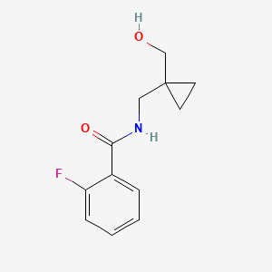 molecular formula C12H14FNO2 B2997005 2-fluoro-N-((1-(hydroxymethyl)cyclopropyl)methyl)benzamide CAS No. 1257548-37-0