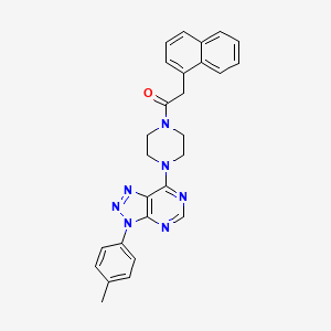 molecular formula C27H25N7O B2997035 2-(萘-1-基)-1-(4-(3-(对甲苯基)-3H-[1,2,3]三唑并[4,5-d]嘧啶-7-基)哌嗪-1-基)乙酮 CAS No. 920225-93-0