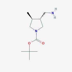 molecular formula C11H22N2O2 B2997043 tert-Butyl (3R,4S)-3-(aminomethyl)-4-methylpyrrolidine-1-carboxylate CAS No. 2141698-23-7