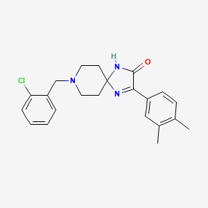 molecular formula C22H24ClN3O B2997065 8-(2-氯苄基)-3-(3,4-二甲苯基)-1,4,8-三氮螺[4.5]癸-3-烯-2-酮 CAS No. 1215454-71-9