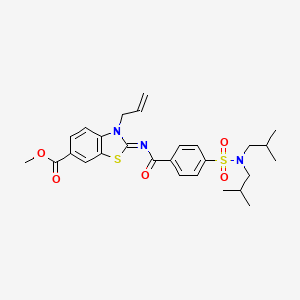 (Z)-methyl 3-allyl-2-((4-(N,N-diisobutylsulfamoyl)benzoyl)imino)-2,3-dihydrobenzo[d]thiazole-6-carboxylate