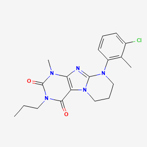 molecular formula C19H22ClN5O2 B2997069 9-(3-chloro-2-methylphenyl)-1-methyl-3-propyl-7,8-dihydro-6H-purino[7,8-a]pyrimidine-2,4-dione CAS No. 877616-76-7