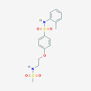 molecular formula C16H20N2O5S2 B299707 N-(2-methylphenyl)-4-{2-[(methylsulfonyl)amino]ethoxy}benzenesulfonamide 