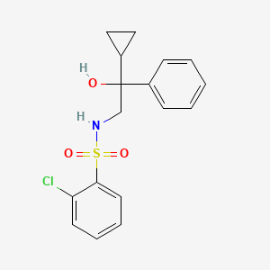 molecular formula C17H18ClNO3S B2997089 2-chloro-N-(2-cyclopropyl-2-hydroxy-2-phenylethyl)benzenesulfonamide CAS No. 1421499-87-7