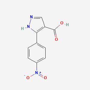 molecular formula C10H7N3O4 B2997091 3-(4-硝基苯基)-1H-吡唑-4-羧酸 CAS No. 35581-31-8