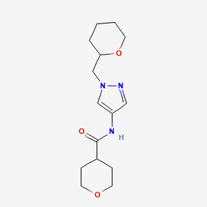 N-(1-((tetrahydro-2H-pyran-2-yl)methyl)-1H-pyrazol-4-yl)tetrahydro-2H-pyran-4-carboxamide