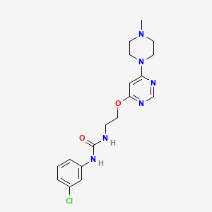 molecular formula C18H23ClN6O2 B2997117 1-(3-Chlorophenyl)-3-(2-((6-(4-methylpiperazin-1-yl)pyrimidin-4-yl)oxy)ethyl)urea CAS No. 1170561-50-8