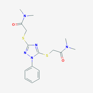 molecular formula C16H21N5O2S2 B299712 2,2'-[(1-phenyl-1H-1,2,4-triazole-3,5-diyl)bis(thio)]bis(N,N-dimethylacetamide) 