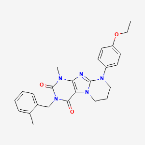 molecular formula C25H27N5O3 B2997125 9-(4-乙氧苯基)-1-甲基-3-[(2-甲基苯基)甲基]-7,8-二氢-6H-嘌呤[7,8-a]嘧啶-2,4-二酮 CAS No. 844655-92-1
