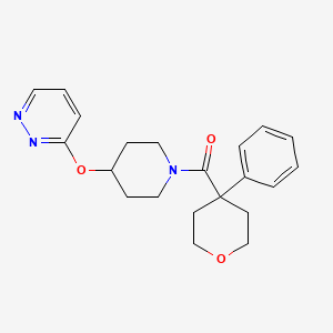 (4-phenyltetrahydro-2H-pyran-4-yl)(4-(pyridazin-3-yloxy)piperidin-1-yl)methanone