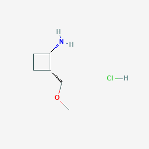 rac-(1R,2S)-2-(methoxymethyl)cyclobutan-1-amine hydrochloride, cis