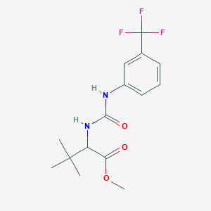 molecular formula C15H19F3N2O3 B2997129 Methyl 3,3-dimethyl-2-({[3-(trifluoromethyl)anilino]carbonyl}amino)butanoate CAS No. 1214791-93-1