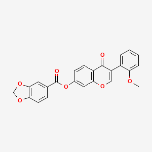 molecular formula C24H16O7 B2997130 3-(2-methoxyphenyl)-4-oxo-4H-chromen-7-yl benzo[d][1,3]dioxole-5-carboxylate CAS No. 637752-99-9