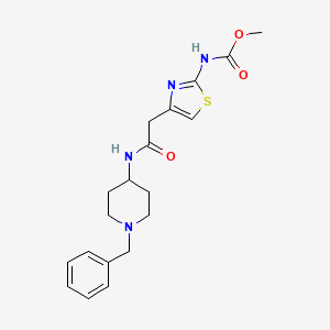 molecular formula C19H24N4O3S B2997132 Methyl (4-(2-((1-benzylpiperidin-4-yl)amino)-2-oxoethyl)thiazol-2-yl)carbamate CAS No. 946236-29-9