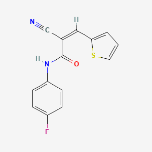 (Z)-2-cyano-N-(4-fluorophenyl)-3-thiophen-2-ylprop-2-enamide