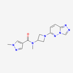molecular formula C14H16N8O B2997138 N-(1-([1,2,4]三唑并[4,3-b]哒嗪-6-基)氮杂环丁-3-基)-N,1-二甲基-1H-吡唑-4-甲酰胺 CAS No. 2310154-03-9