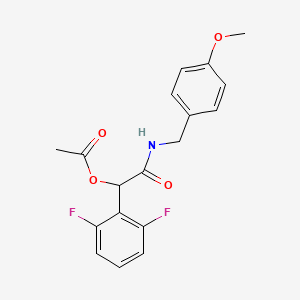 molecular formula C18H17F2NO4 B2997144 1-(2,6-Difluorophenyl)-2-[(4-methoxybenzyl)amino]-2-oxoethyl acetate CAS No. 866009-29-2