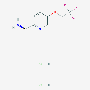 molecular formula C9H13Cl2F3N2O B2997147 (1R)-1-(5-(2,2,2-三氟乙氧基)吡啶-2-基)乙胺二盐酸盐 CAS No. 953780-72-8