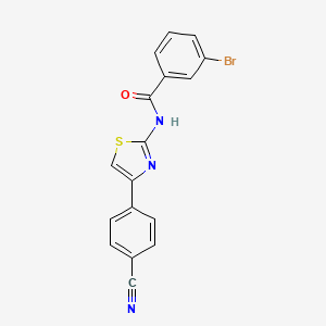 molecular formula C17H10BrN3OS B2997158 3-溴-N-[4-(4-氰基苯基)-1,3-噻唑-2-基]苯甲酰胺 CAS No. 476280-42-9
