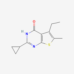 2-cyclopropyl-5-ethyl-6-methyl-3H,4H-thieno[2,3-d]pyrimidin-4-one