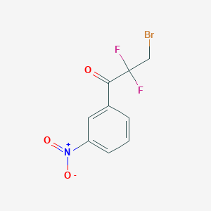 molecular formula C9H6BrF2NO3 B2997164 3-溴-2,2-二氟-1-(3-硝基苯基)丙酮 CAS No. 2377036-11-6