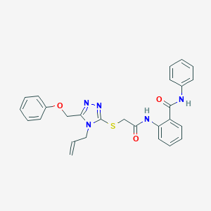 molecular formula C27H25N5O3S B299717 2-[({[4-allyl-5-(phenoxymethyl)-4H-1,2,4-triazol-3-yl]sulfanyl}acetyl)amino]-N-phenylbenzamide 