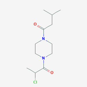 molecular formula C12H21ClN2O2 B2997170 1-[4-(2-Chloropropanoyl)piperazin-1-yl]-3-methylbutan-1-one CAS No. 1018526-31-2