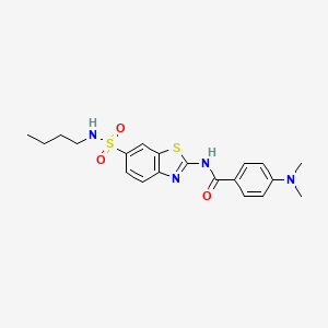 molecular formula C20H24N4O3S2 B2997174 N-(6-(N-butylsulfamoyl)benzo[d]thiazol-2-yl)-4-(dimethylamino)benzamide CAS No. 868213-76-7