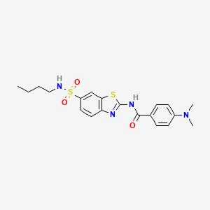 molecular formula C20H24N4O3S2 B2997174 N-[6-(butylsulfamoyl)-1,3-benzothiazol-2-yl]-4-(dimethylamino)benzamide CAS No. 868213-76-7