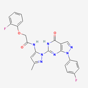 2-(2-fluorophenoxy)-N-(1-(1-(4-fluorophenyl)-4-oxo-4,5-dihydro-1H-pyrazolo[3,4-d]pyrimidin-6-yl)-3-methyl-1H-pyrazol-5-yl)acetamide