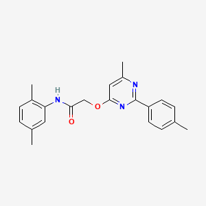 molecular formula C22H23N3O2 B2997186 N-(2,5-dimethylphenyl)-2-((6-methyl-2-(p-tolyl)pyrimidin-4-yl)oxy)acetamide CAS No. 1113108-00-1