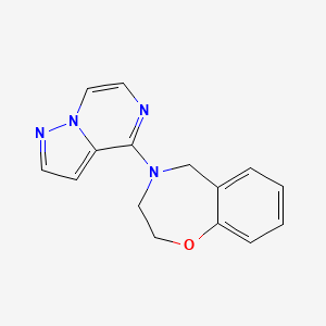 molecular formula C15H14N4O B2997202 4-(吡唑并[1,5-a]哒嗪-4-基)-2,3,4,5-四氢苯并[f][1,4]恶杂环庚三烯 CAS No. 2097872-66-5