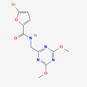 molecular formula C11H11BrN4O4 B2997213 5-bromo-N-((4,6-dimethoxy-1,3,5-triazin-2-yl)methyl)furan-2-carboxamide CAS No. 2034574-43-9