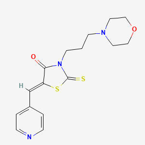 molecular formula C16H19N3O2S2 B2997223 (Z)-3-(3-morpholinopropyl)-5-(pyridin-4-ylmethylene)-2-thioxothiazolidin-4-one CAS No. 854002-48-5