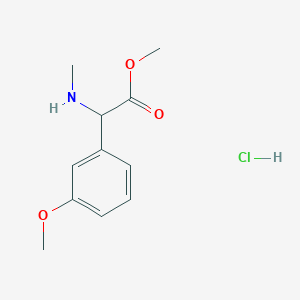 molecular formula C11H16ClNO3 B2997226 盐酸甲基 2-(3-甲氧基苯基)-2-(甲基氨基)乙酸酯 CAS No. 1955514-93-8