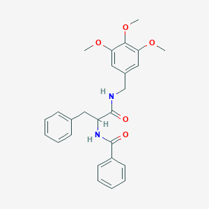 molecular formula C26H28N2O5 B299723 N-{1-benzyl-2-oxo-2-[(3,4,5-trimethoxybenzyl)amino]ethyl}benzamide 