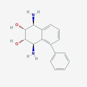 molecular formula C16H18N2O2 B2997231 (1R,2S,3R,4S)-1,4-diamino-5-phenyl-1,2,3,4-tetrahydronaphthalene-2,3-diol (racemic) CAS No. 1998128-38-3