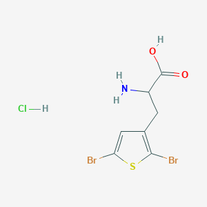 molecular formula C7H8Br2ClNO2S B2997233 2-氨基-3-(2,5-二溴噻吩-3-基)丙酸；盐酸盐 CAS No. 2287260-22-2