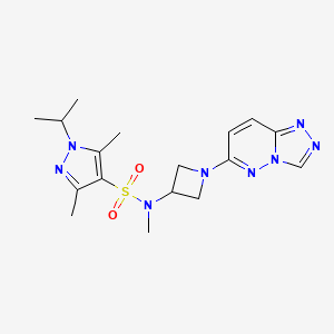 molecular formula C17H24N8O2S B2997238 N-(1-([1,2,4]三唑并[4,3-b]哒嗪-6-基)氮杂环丁-3-基)-1-异丙基-N,3,5-三甲基-1H-吡唑-4-磺酰胺 CAS No. 2309781-09-5