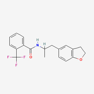 molecular formula C19H18F3NO2 B2997239 N-(1-(2,3-二氢苯并呋喃-5-基)丙基)-2-(三氟甲基)苯甲酰胺 CAS No. 2034483-82-2