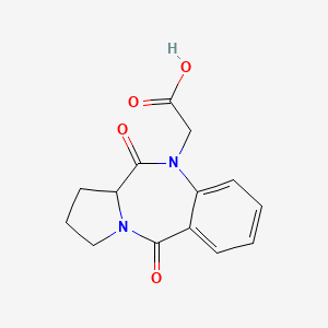 molecular formula C14H14N2O4 B2997246 (5,11-二氧代-2,3,11,11a-四氢-1H-吡咯并[2,1-c][1,4]苯并二氮杂卓-10(5H)-基)乙酸 CAS No. 206130-86-1