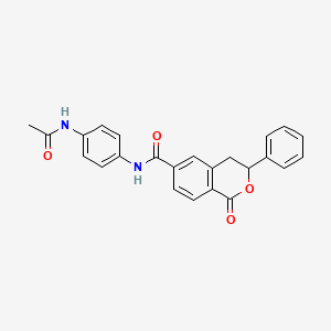 N-[4-(acetylamino)phenyl]-1-oxo-3-phenyl-3,4-dihydro-1H-isochromene-6-carboxamide